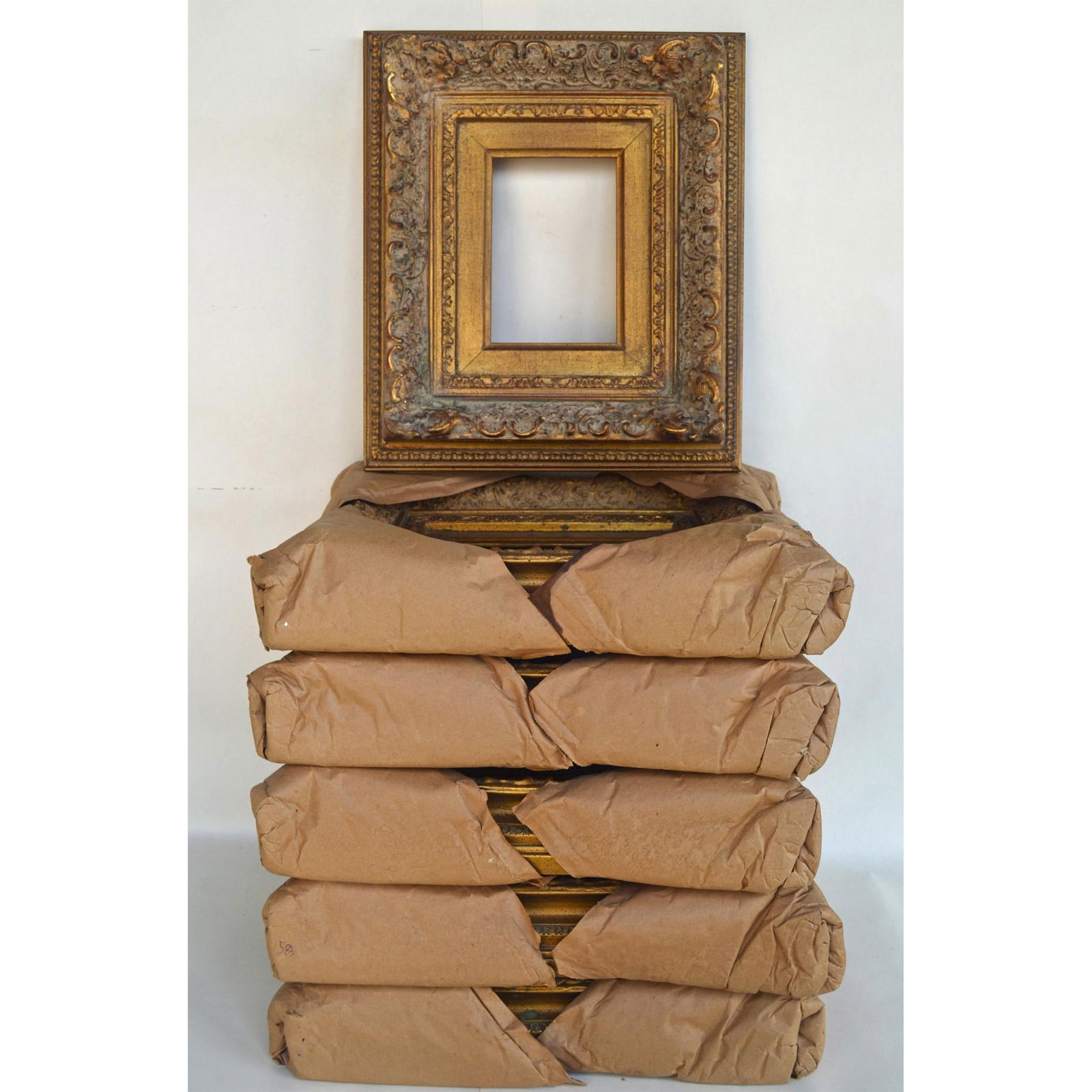 6Pc Gold Ornate Picture Frames, Collection of Six (1 of 2)