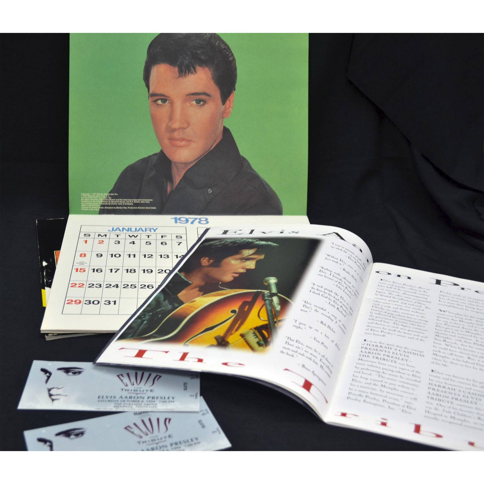 Harrah's Casino A Tribute To Elvis Book, Two Elvis Concert Tickets