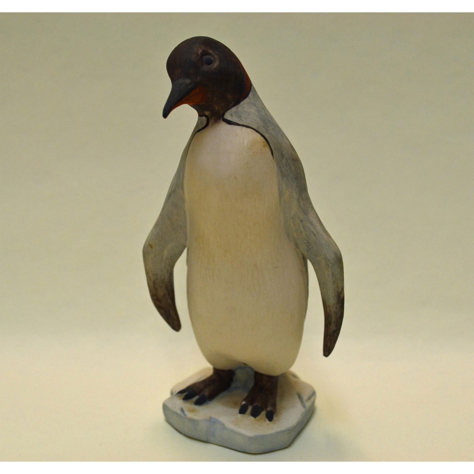 Cybis Porcelain Penguin, Rare, 1966: Bisque Porcelain Decorated, hand created, hand painted by the Artists of the Cybis Studios. Early and Rare, introduced in 1966, featuring the Penguin, standing. Design Number: 365. Authentic Backstamp