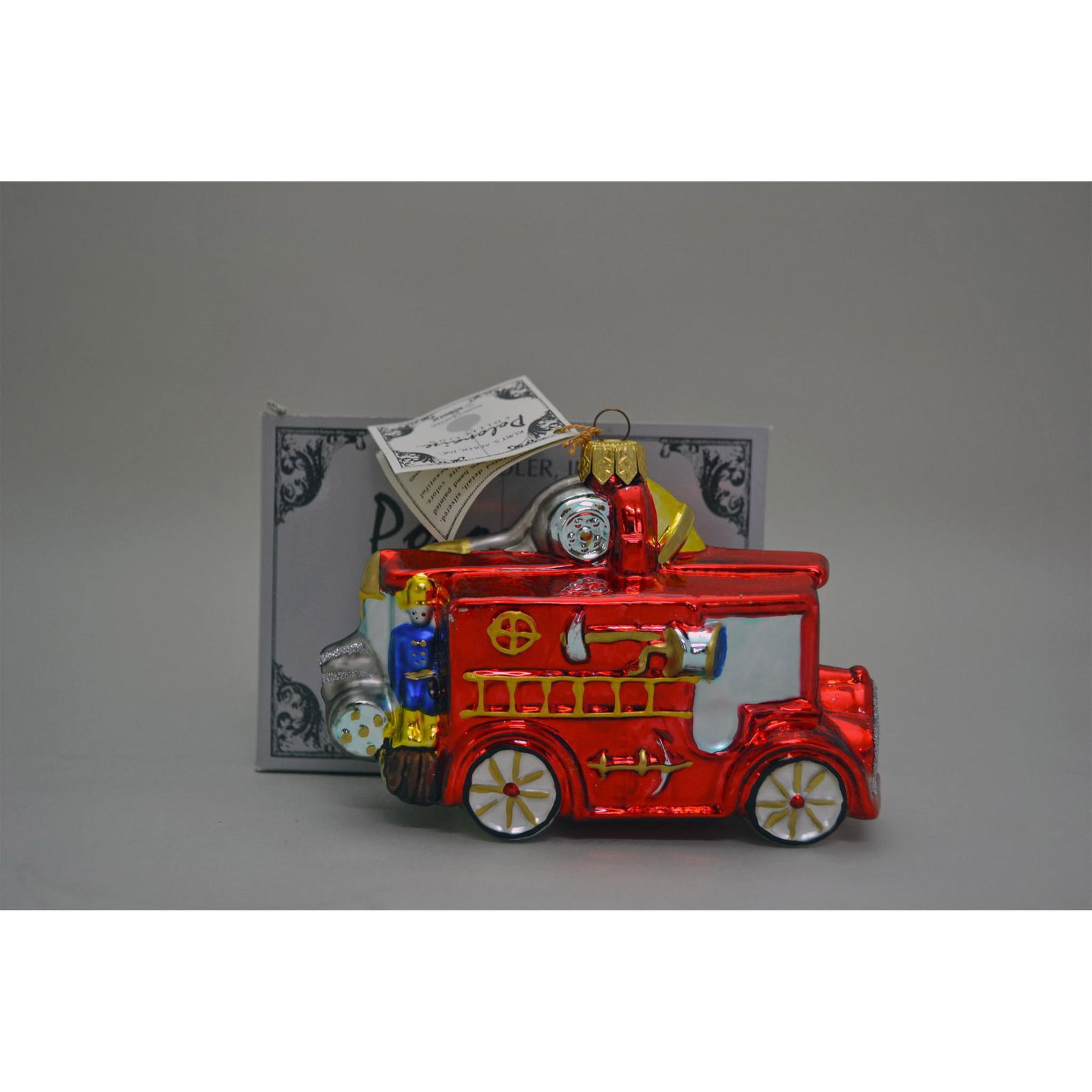 Adler Polonaise by Komozja Fire Engine Ornament: Kurt S. Adler Polonaise by Komozja The Fire Engine Christmas Ornament from the Polonaize Collection hand created and hand crafted by Artist Komozja. Made in Poland. HM: GP605. Original Box. Like New.