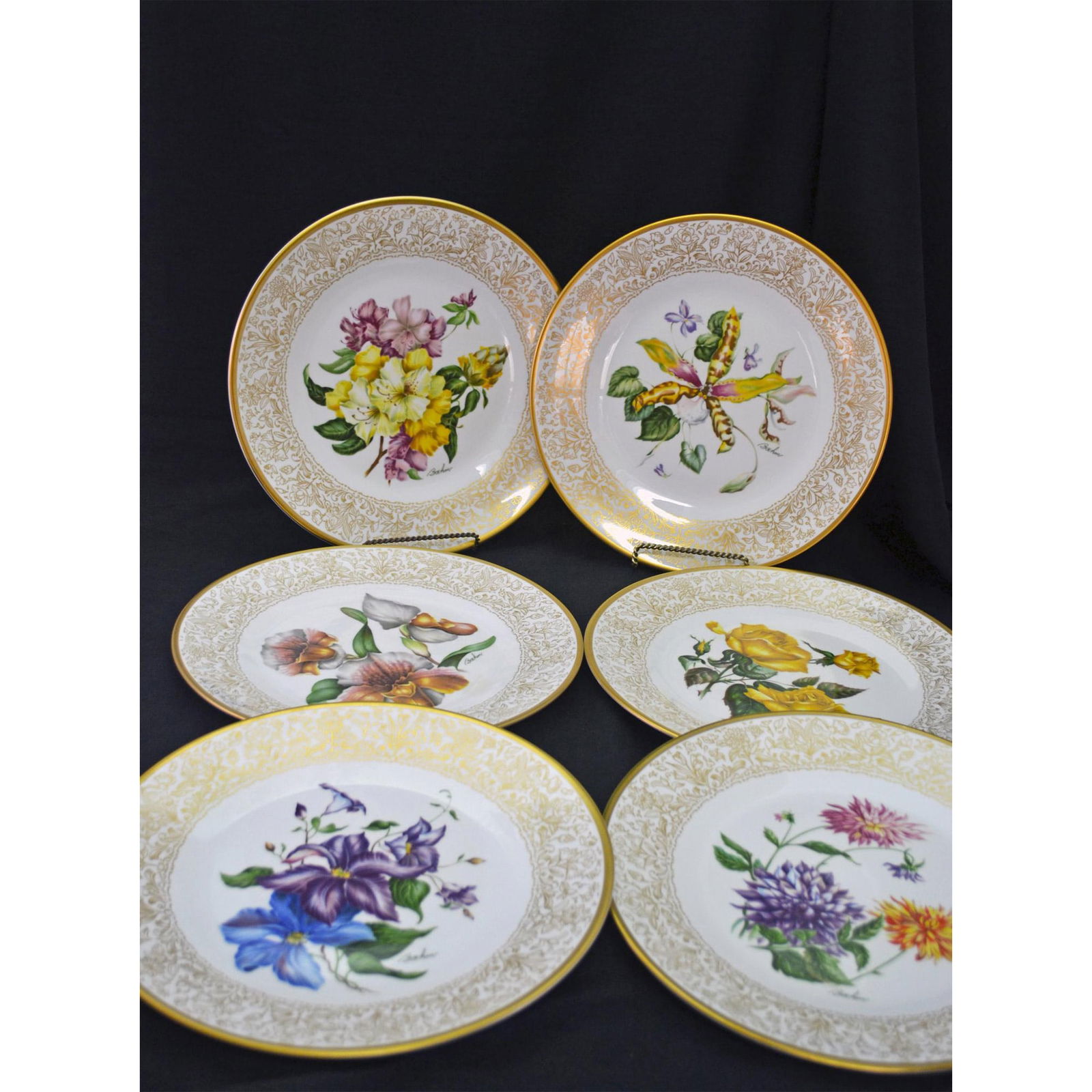 6Pc Boehm Porcelain Flowers Of The World Plates, 1978 (1 of 10)