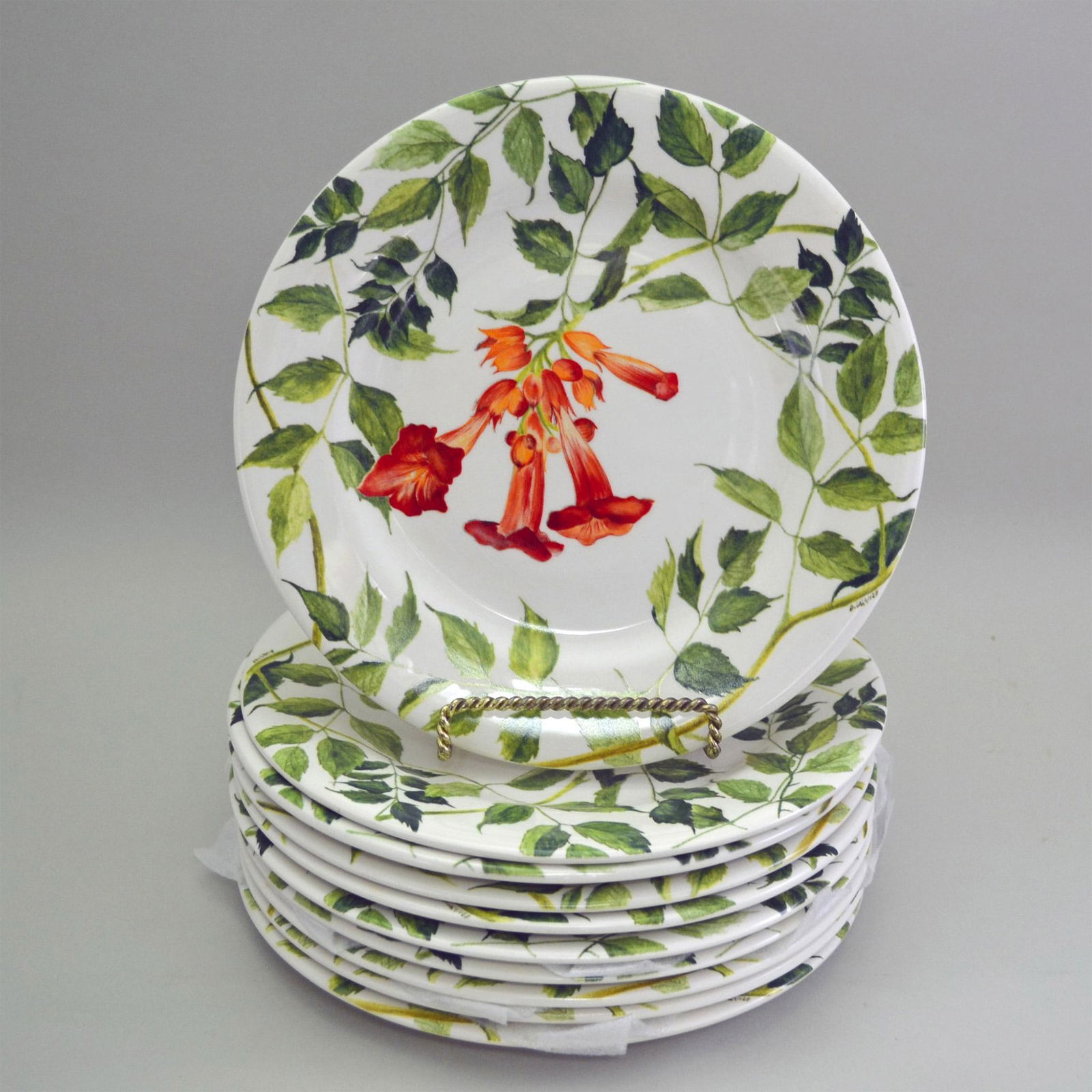 10Pc Gien, Ramacles Porcelain Dessert Plates by D.L. Garanti (1 of 4)