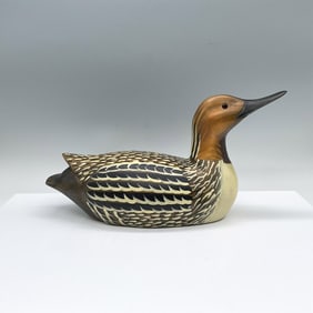 Vintage Carved Wood Loon Decoy