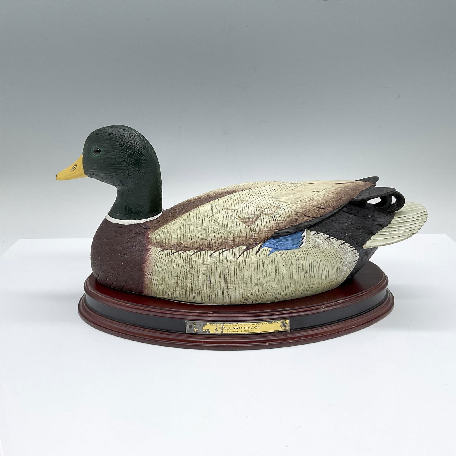 Anthony J. Rudisill Carved Wood Decoy Duck, Mallard Decoy (1 of 5)
