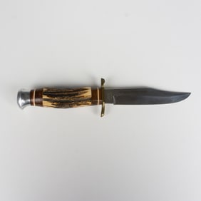 Fixed Blade Original Bowie Knife with Wood and Antler Handle