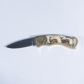 Franklin Mint Buck Deer Collectible Pocket Knife