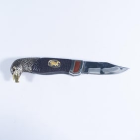 Franklin Mint Eagle Head Collector Pocket Knife, Silver
