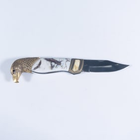 Franklin Mint Eagle Head Pocket Knife, Eagles in Flight