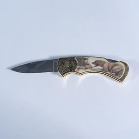 Franklin Mint Grizzly Bear Collectible Pocket Knife