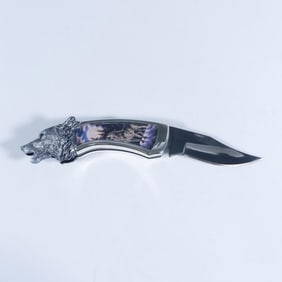 Franklin Mint Wolf Collector Pocket Knife
