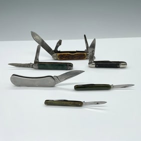 6pc Vintage Folding Pocket Knife Grouping