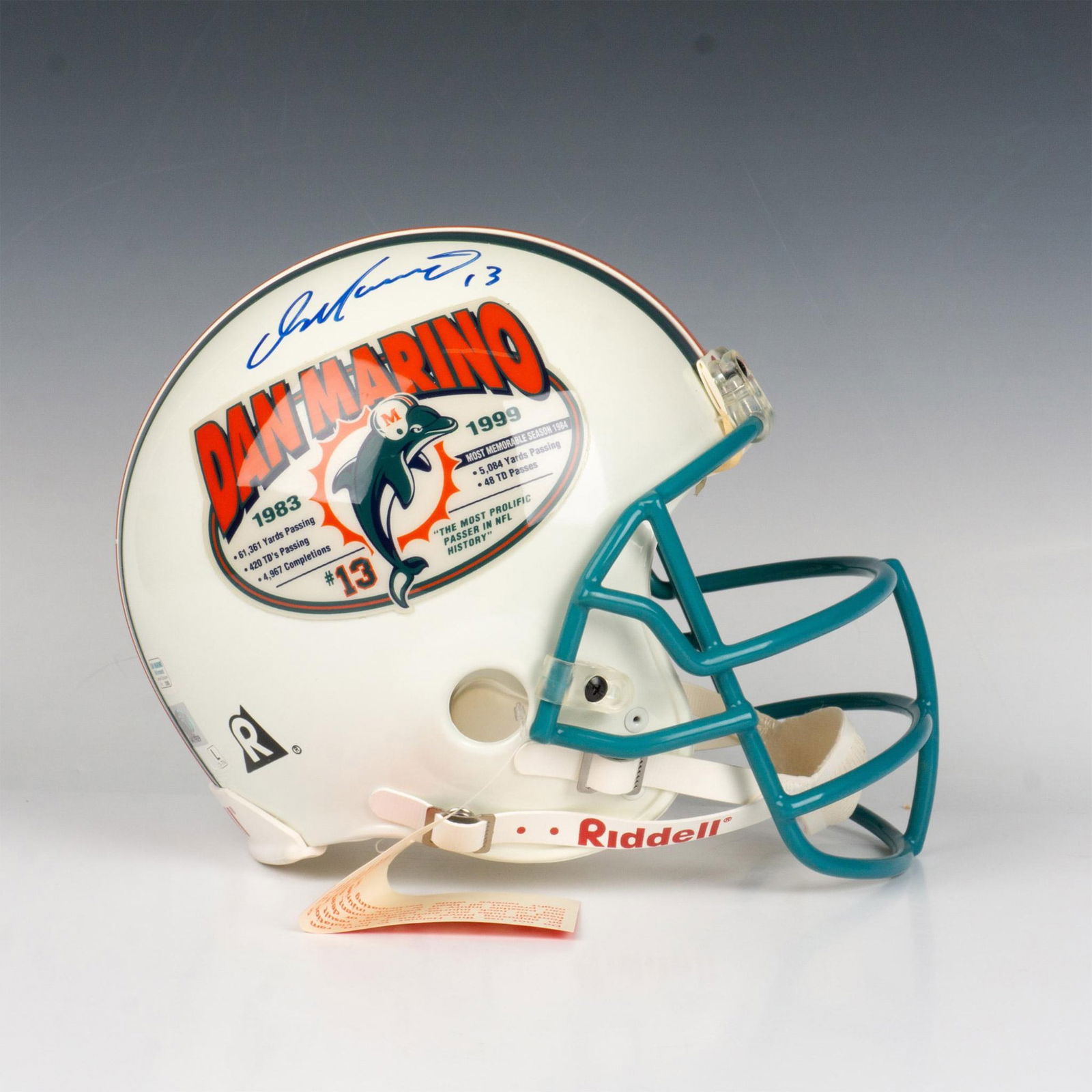 Dan Marino Autographed Full-Sized Dolphins Retirement Helmet (1 of 10)
