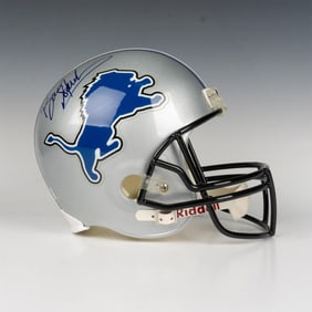 Barry Sanders Autographed Full-Sized Detroit Lions Helmet