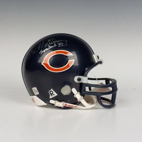 Steve McMichael and Jim Morrissey Autographed Mini Helmet