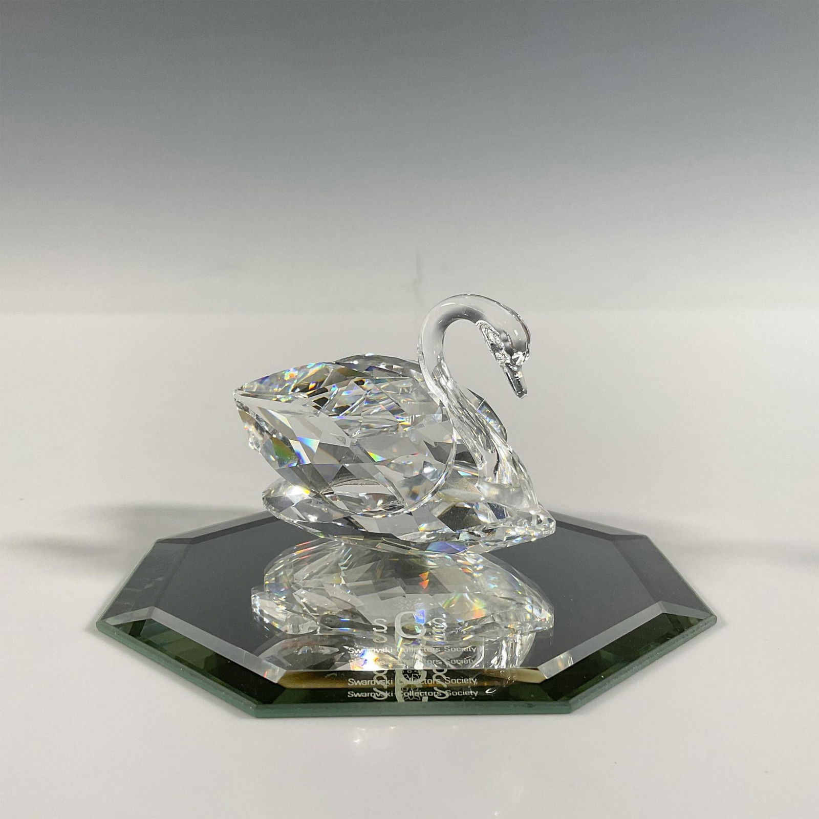Swarovski Silver Crystal Swan Figurine & Mirrored Base (1 of 8)