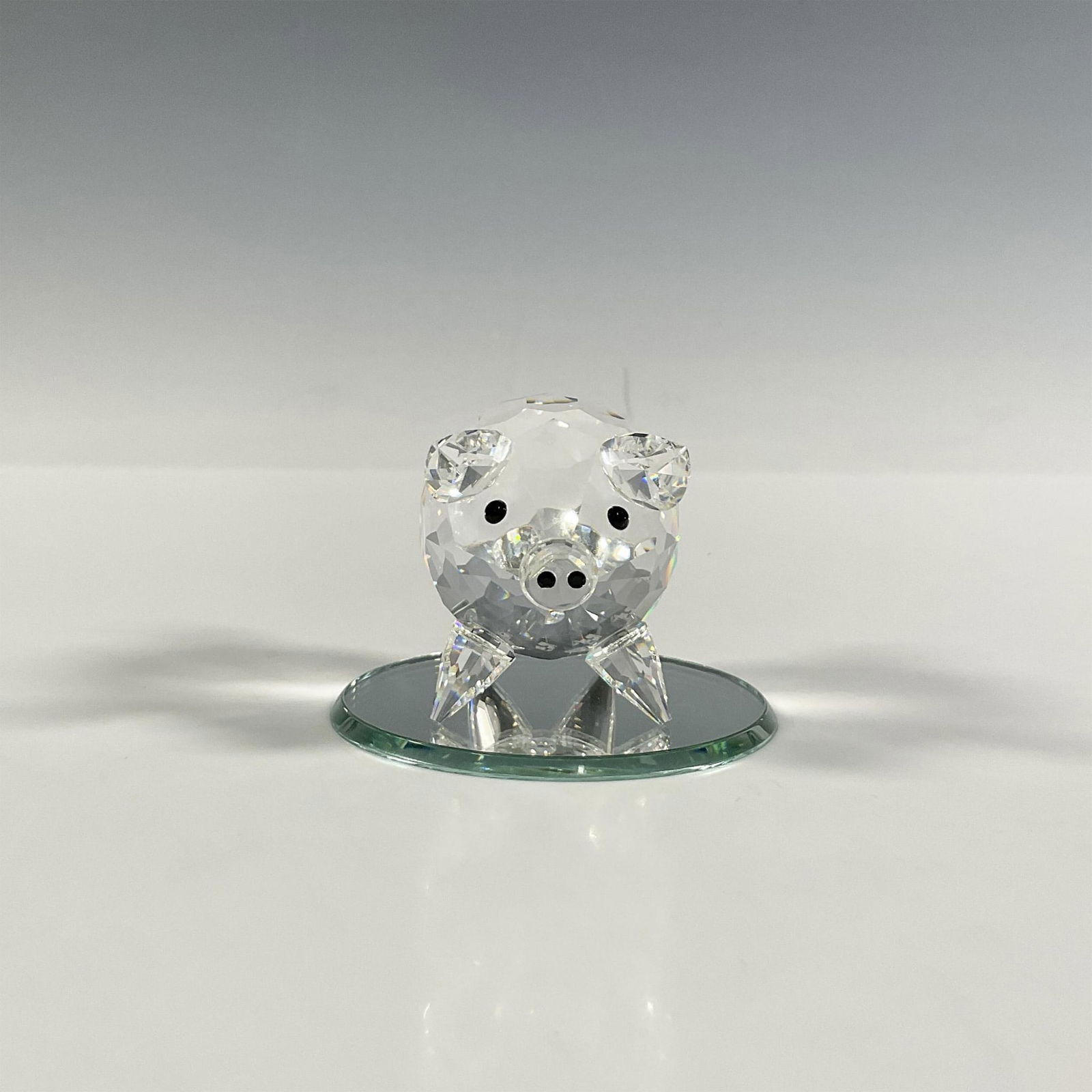 Swarovski Silver Crystal Pig Figurine + Mirrored Base (1 of 6)