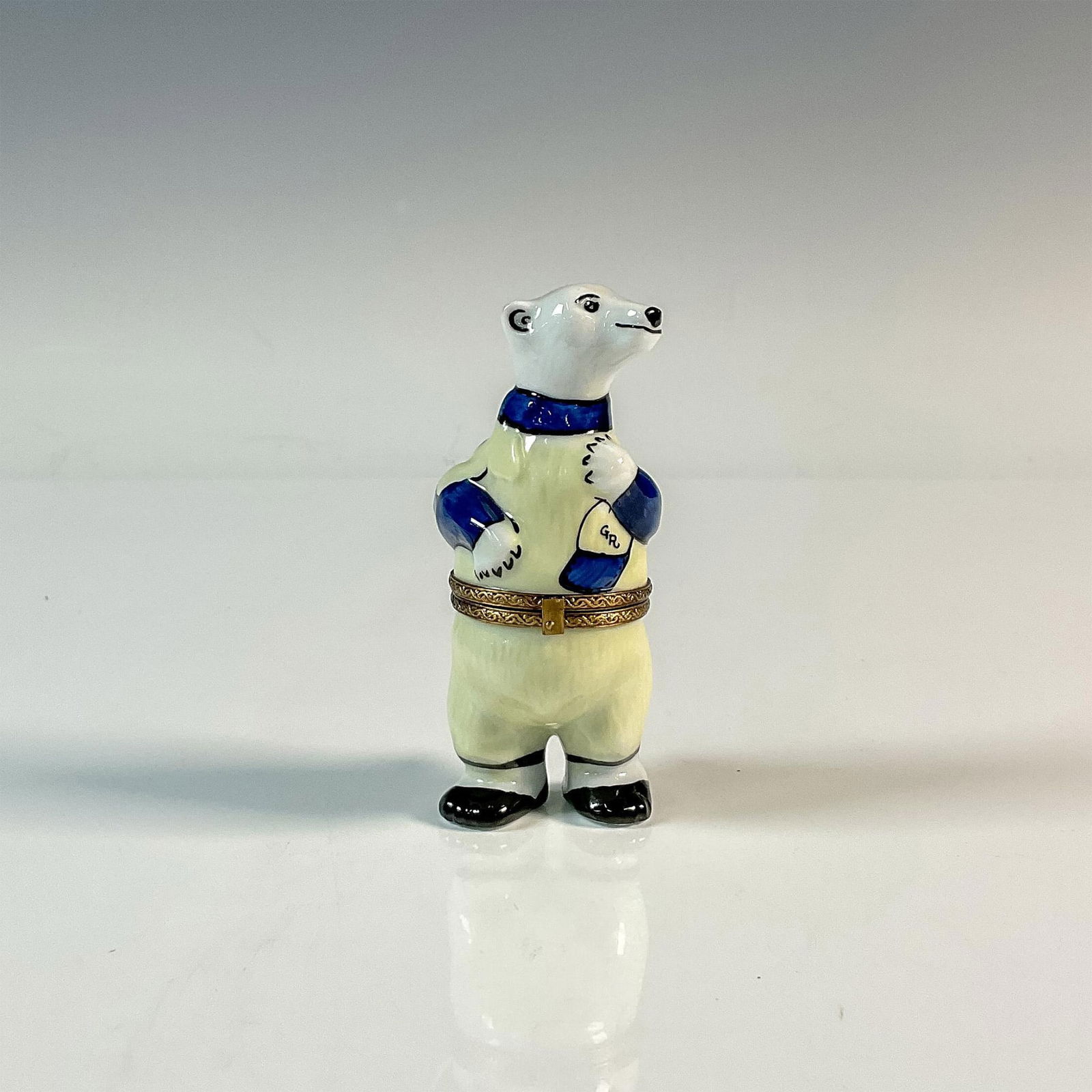 La Gloriette Limoges Treasure Box, Baseball Polar Bear (1 of 5)