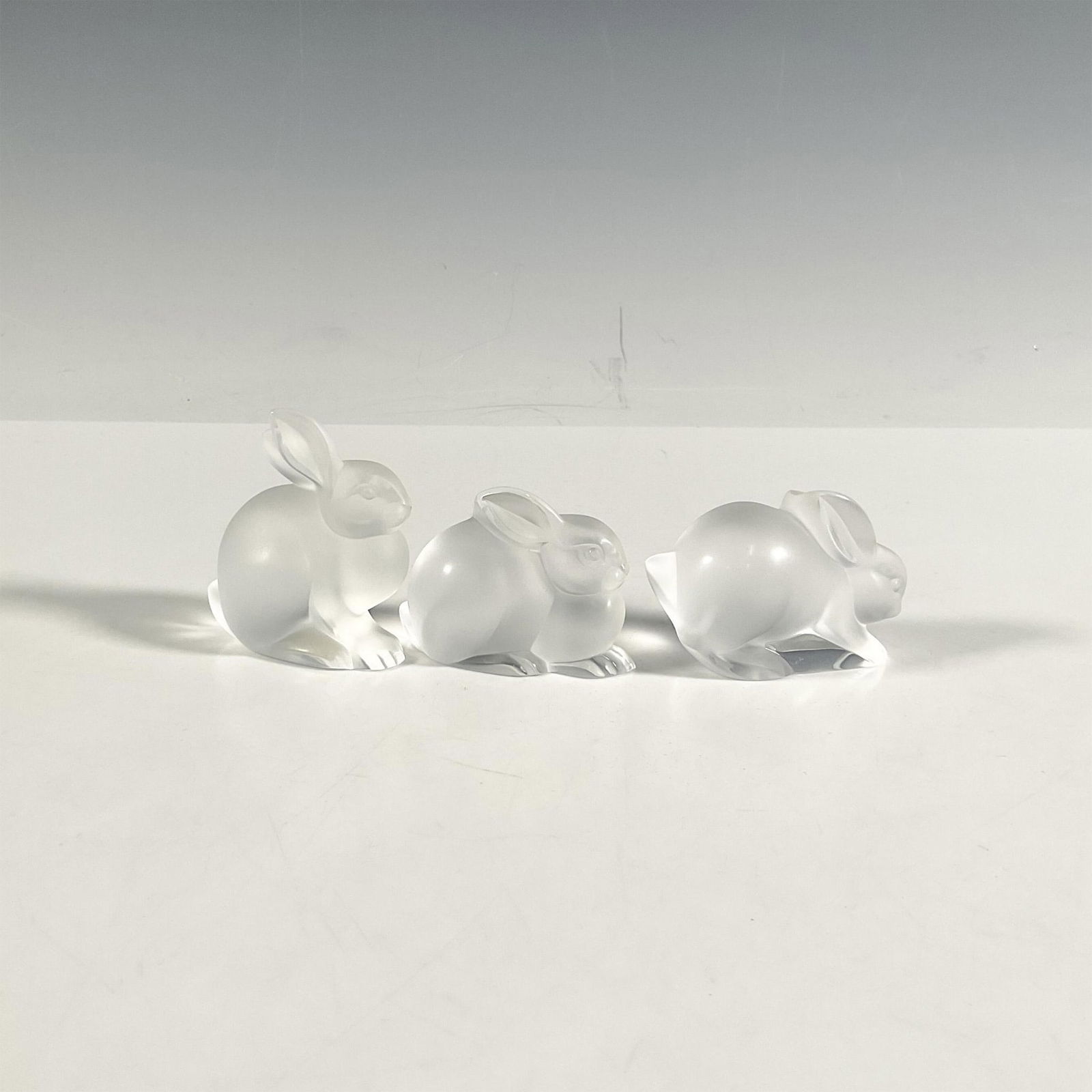 3pc Lalique Crystal Figurines, Rabbit and Bunnies (1 of 3)