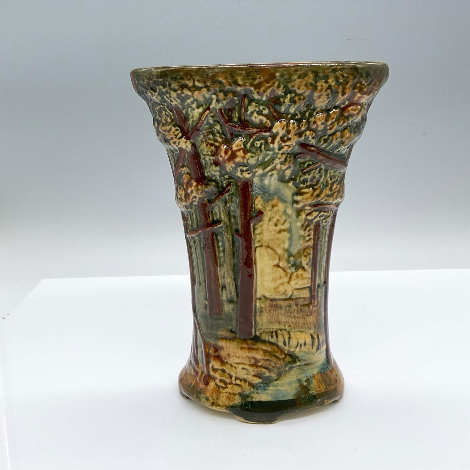 Vintage Weller Pottery Flared Vase, Forest (1 of 3)