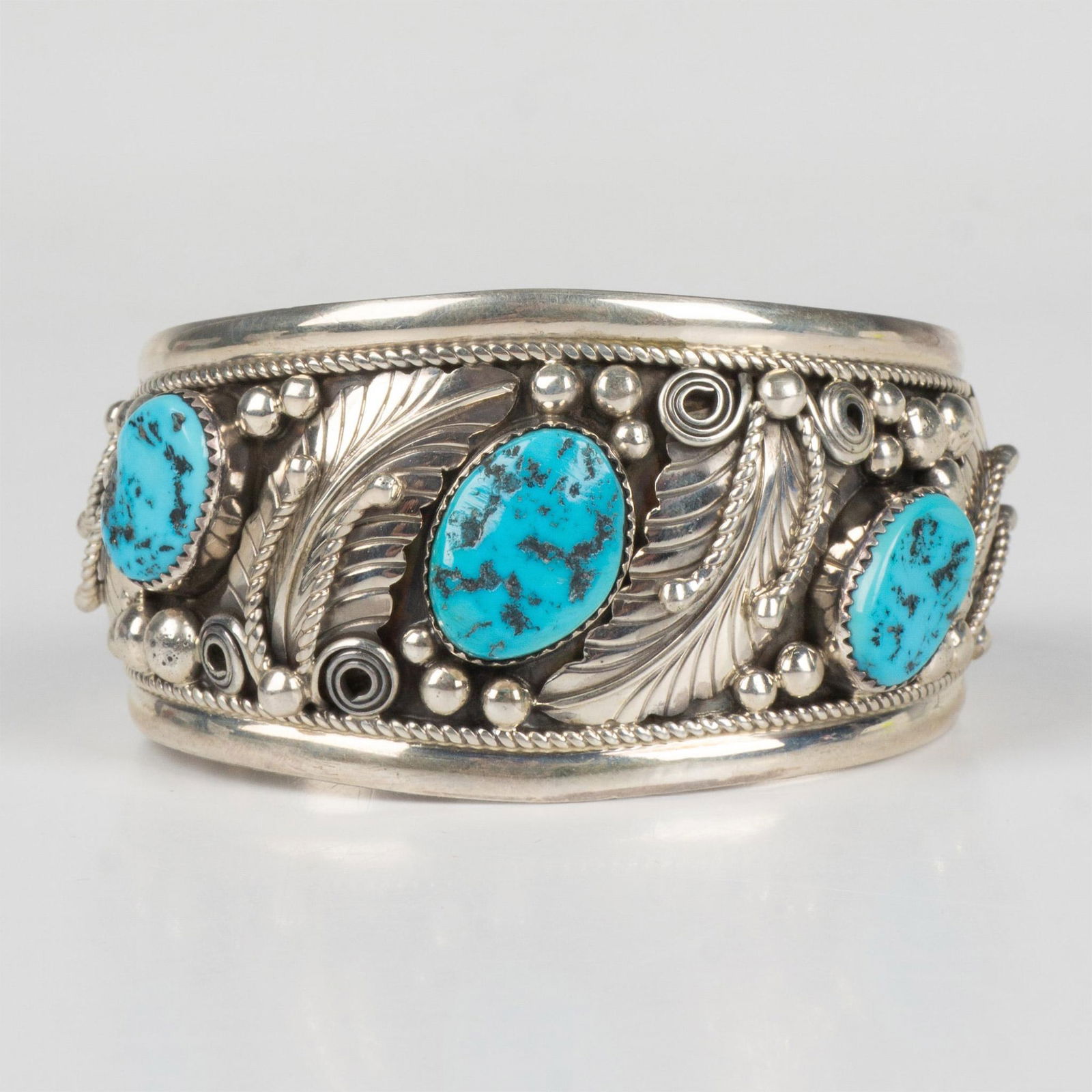 M. Spencer Navajo Sterling Silver & Turquoise Cuff Bracelet (1 of 6)