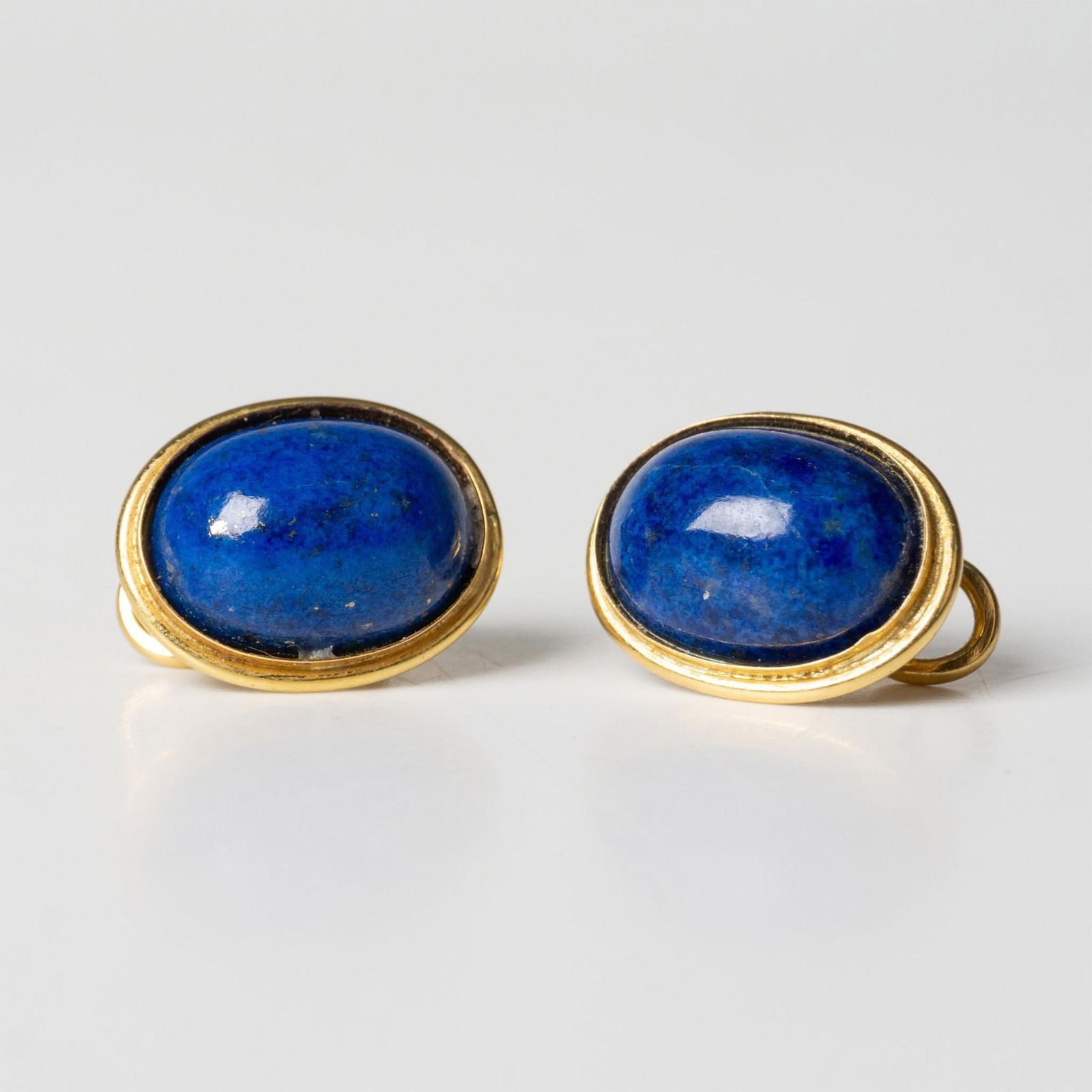 Vintage 18K Yellow Gold and Lapis Lazuli Earrings (1 of 6)