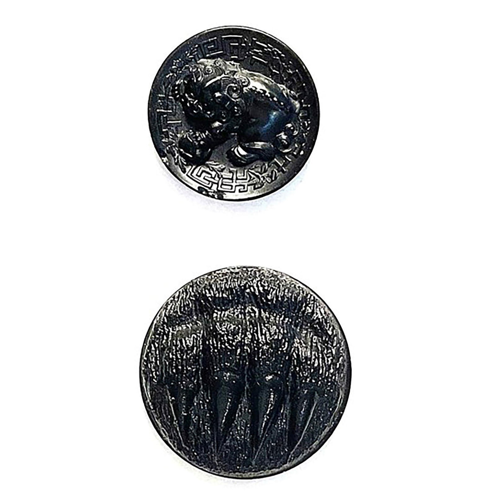 Small card of division 1 pictorial black glass buttons (1 of 4)