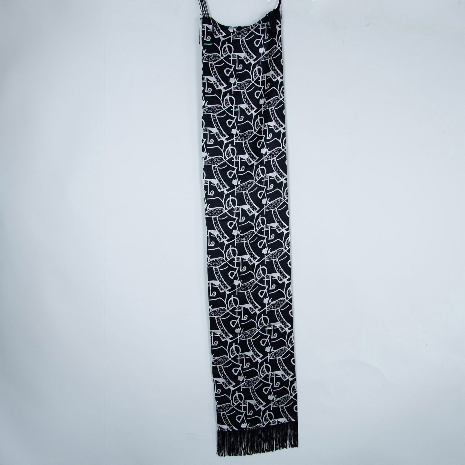 Romero Britto Pop Art Silk Scarf, Black and White (1 of 4)