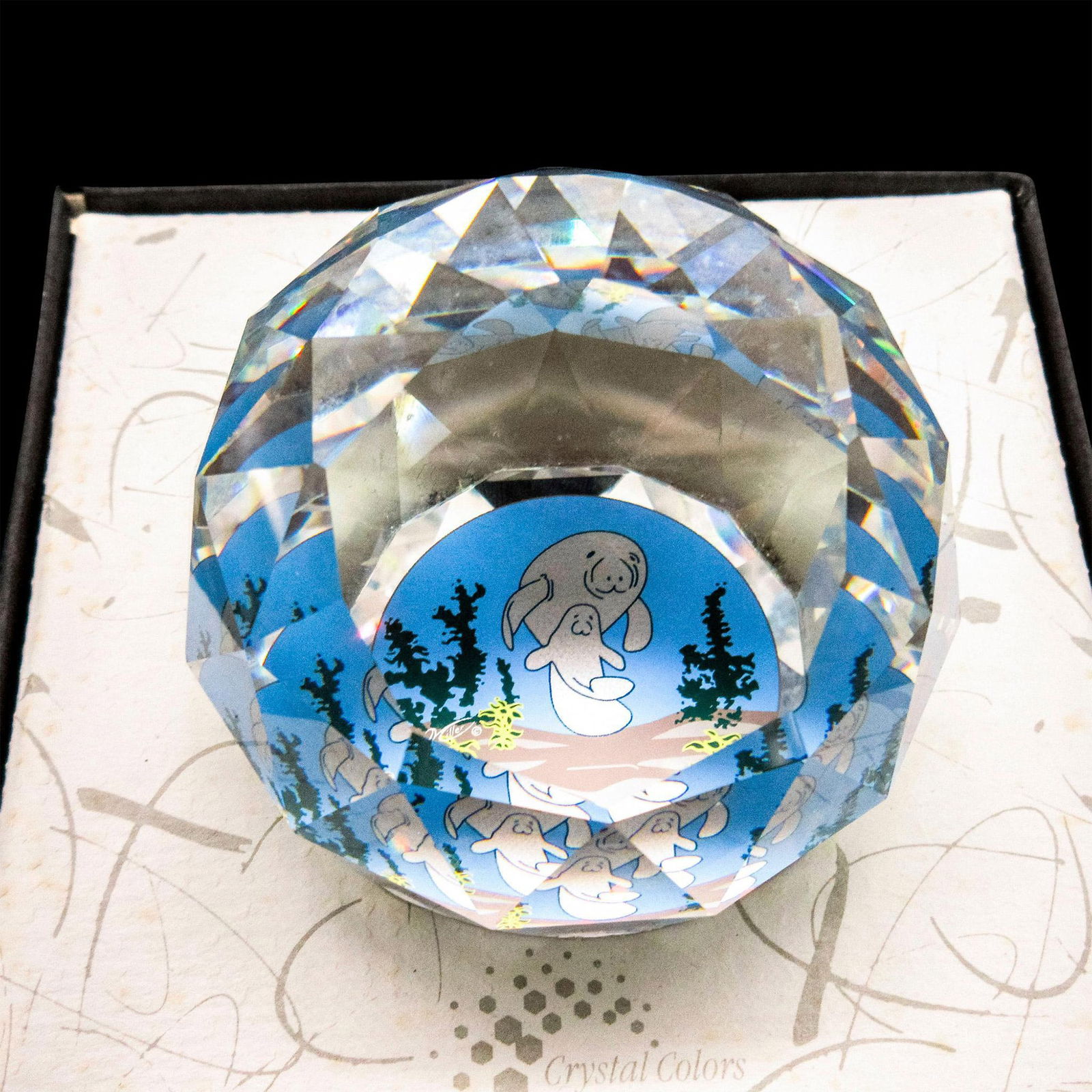Swarovski Paperweight, Manatee Mother and Calf (1 of 5)
