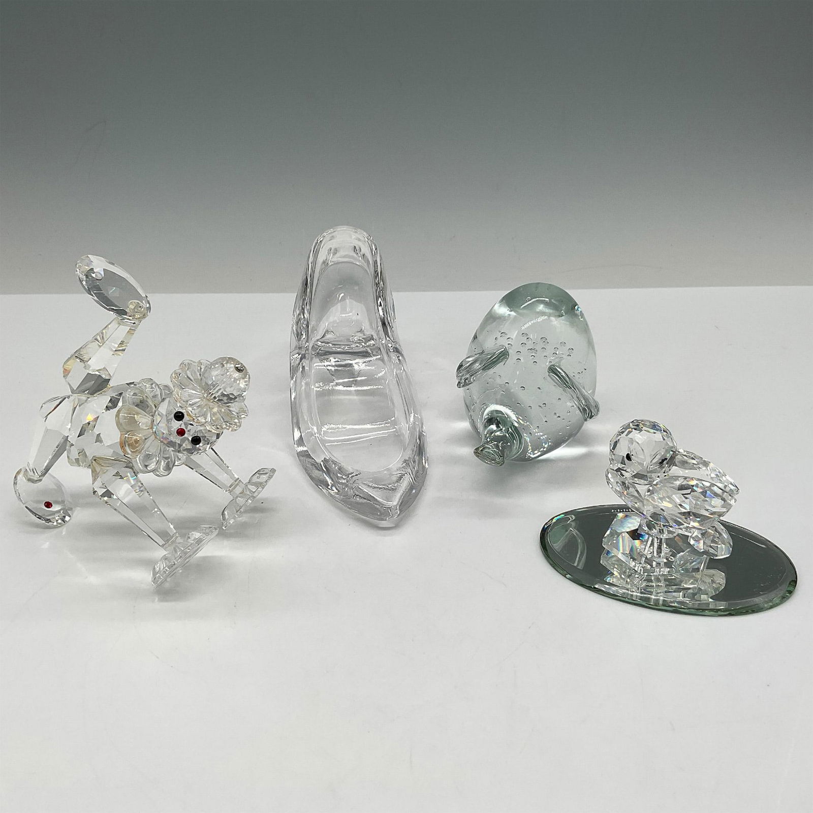 4pc Crystal and Clear Art Glass Figurines (1 of 3)