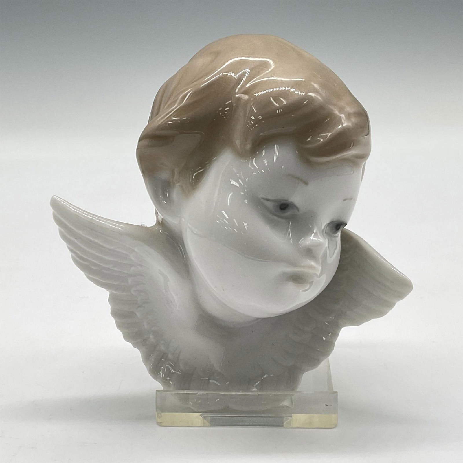 Lladro Porcelain Mini Wall Bust, Angel's Head 1004885 - Lladro Porcelain Figurine (1 of 2)