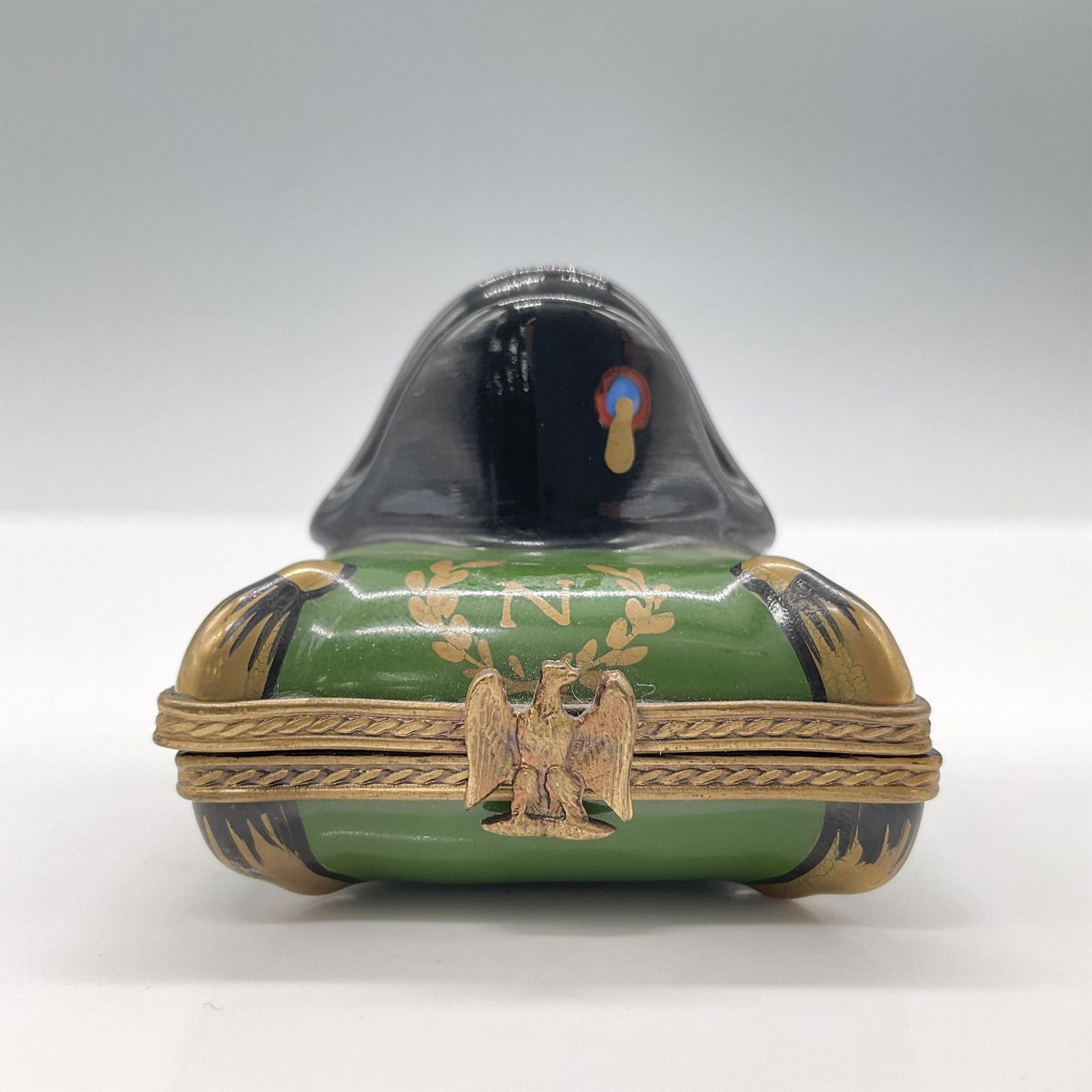 Limoges Porcelain Treasure Box, Napoleon Hat (1 of 4)