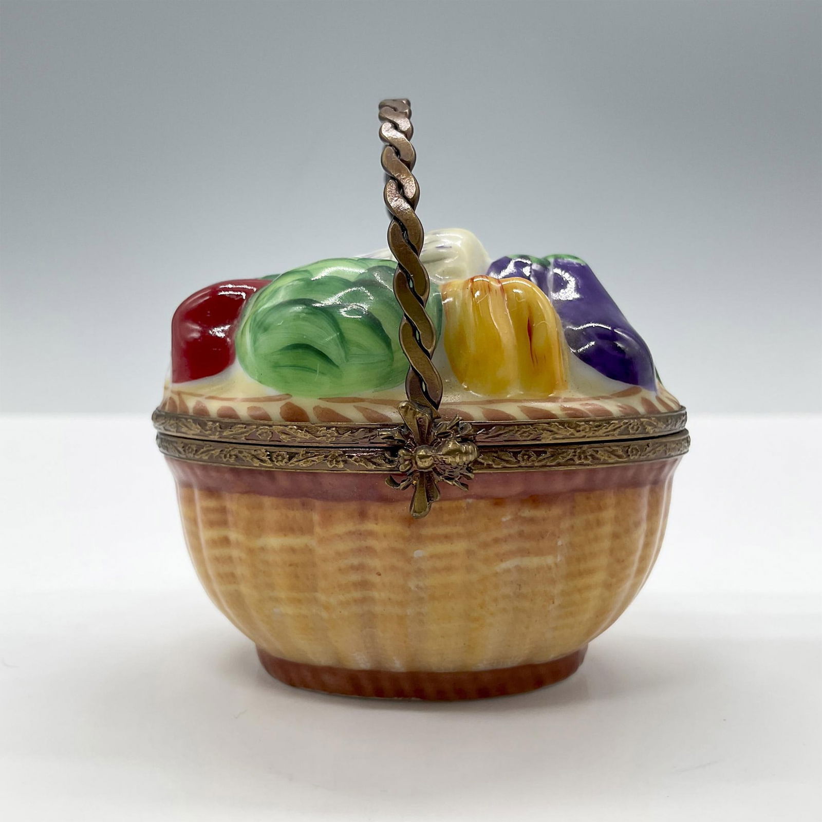 Limoges Enamel Treasure Box, Veggies Basket (1 of 3)