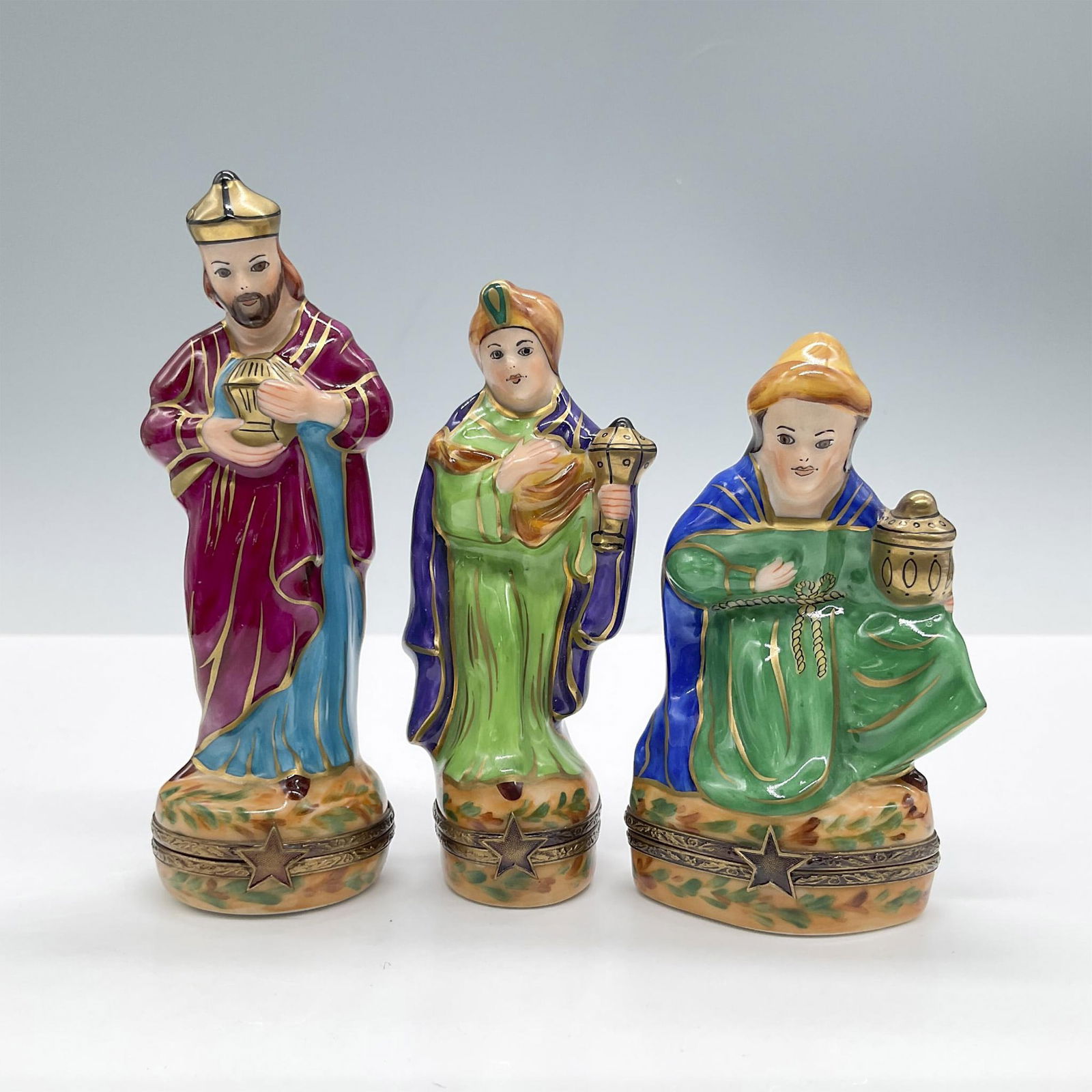 3pc Limoges Porcelain Treasure Boxes, The Three Wise Men (1 of 4)