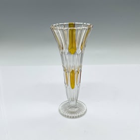 Vintage Bohemian Yellow Glass Vase
