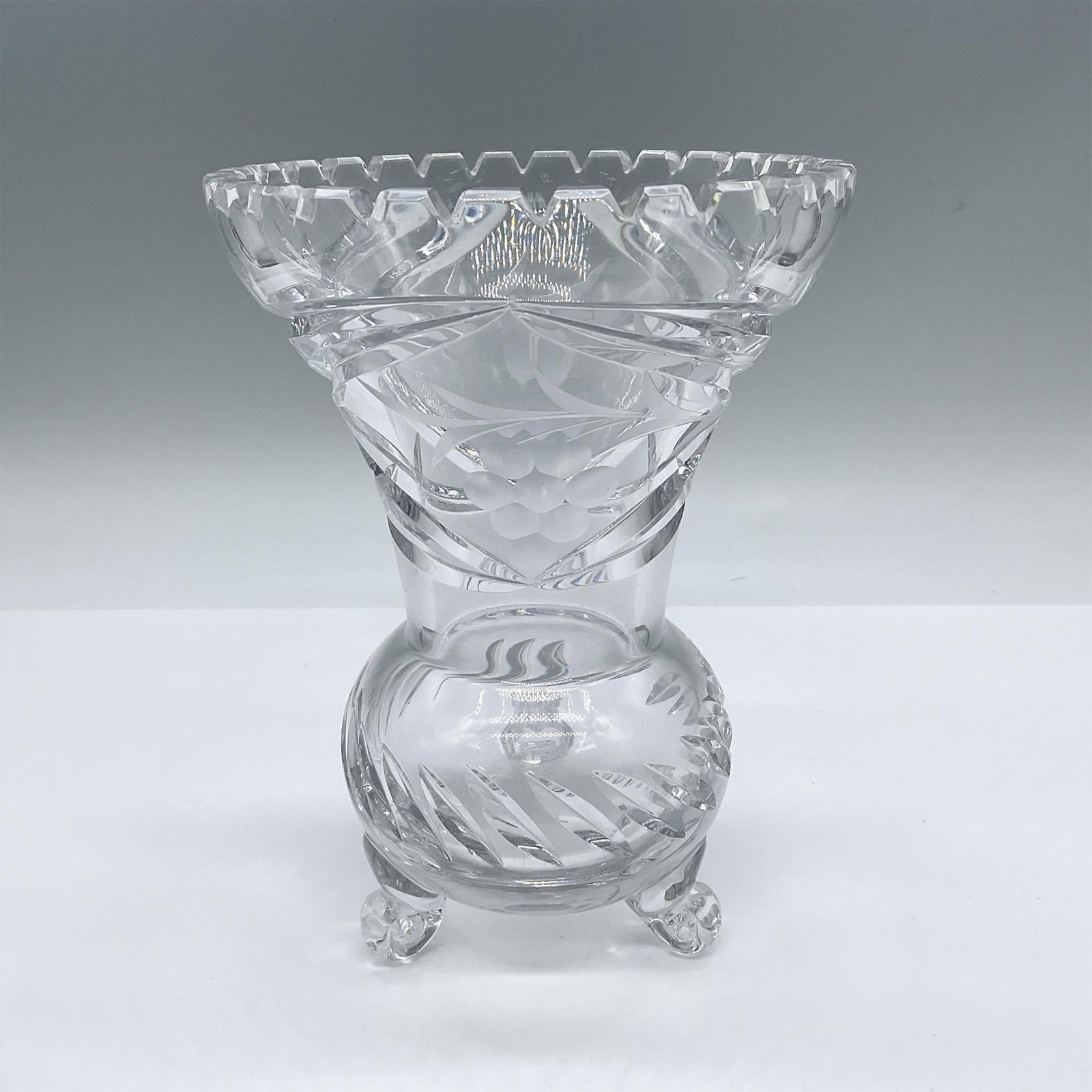 vintage Crystal Tri-Footed Table Vase (1 of 3)