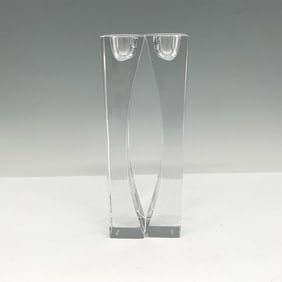 Pair of Nambe' Crystal Kissing Candlestick Holders