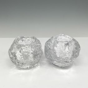 Pair of Vintage Kosta Boda Snowball Votives