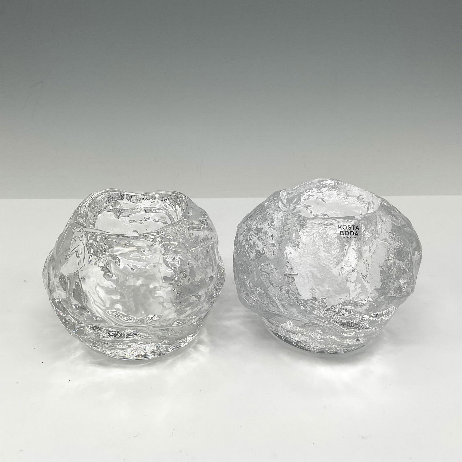 Pair of Vintage Kosta Boda Snowball Votives (1 of 4)