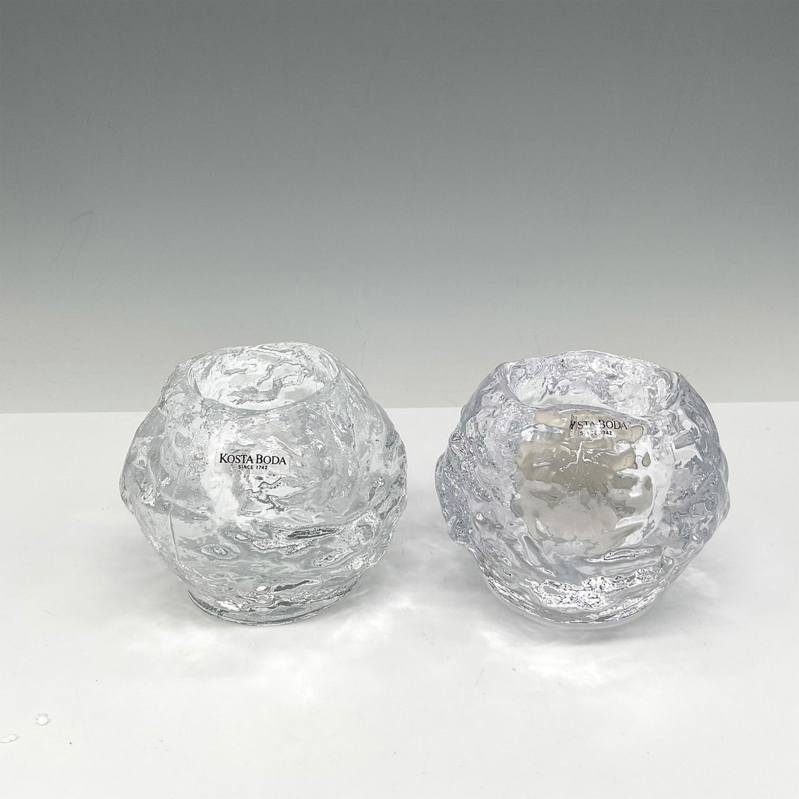 Pair of Vintage Kosta Boda Snowball Votives (1 of 3)