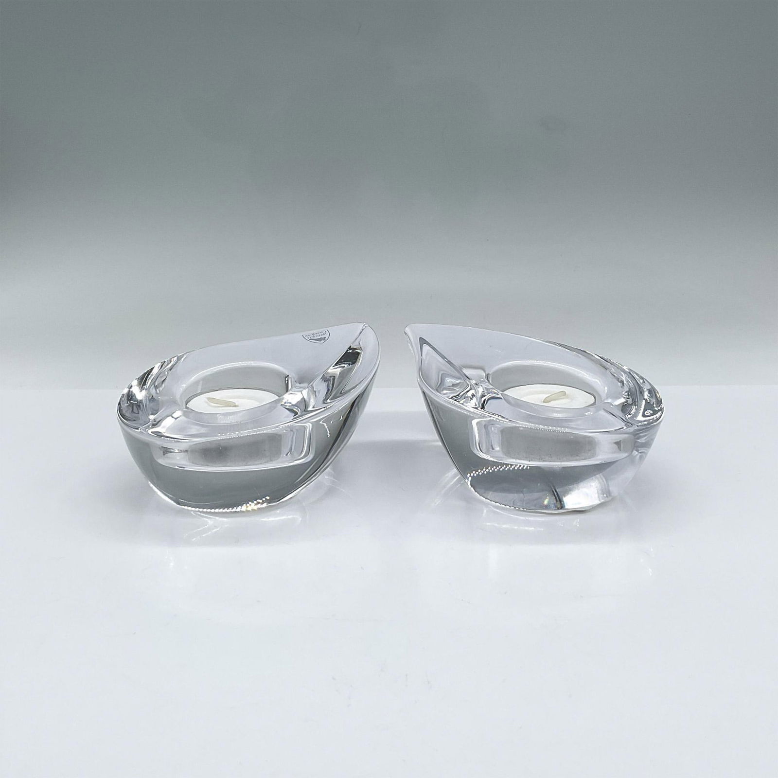 2pc Orrefors Crystal Votive Candle Holders, Drop (1 of 4)