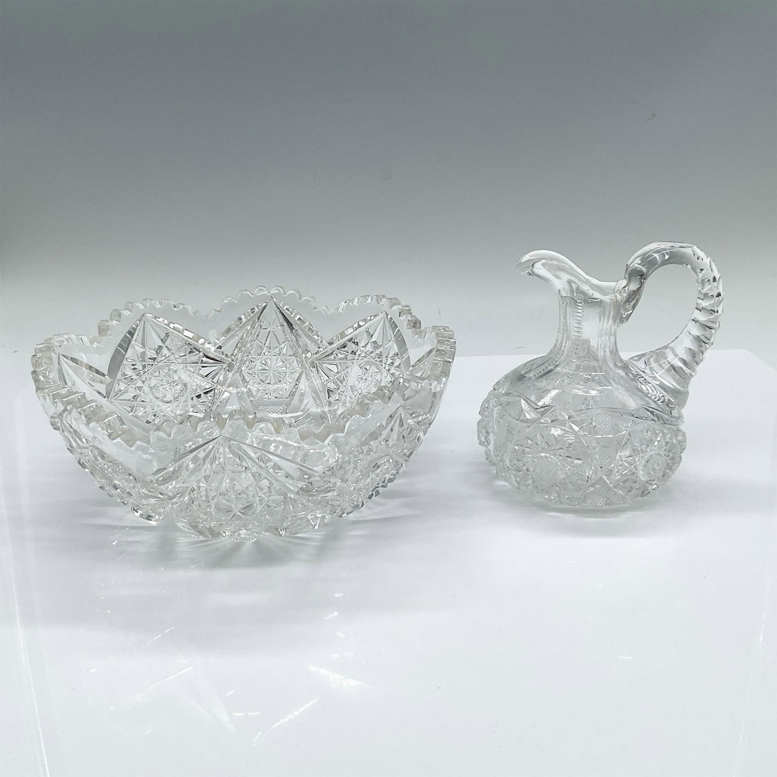 2pc American Brilliant Cut Style Crystal Bowl and Jug (1 of 4)