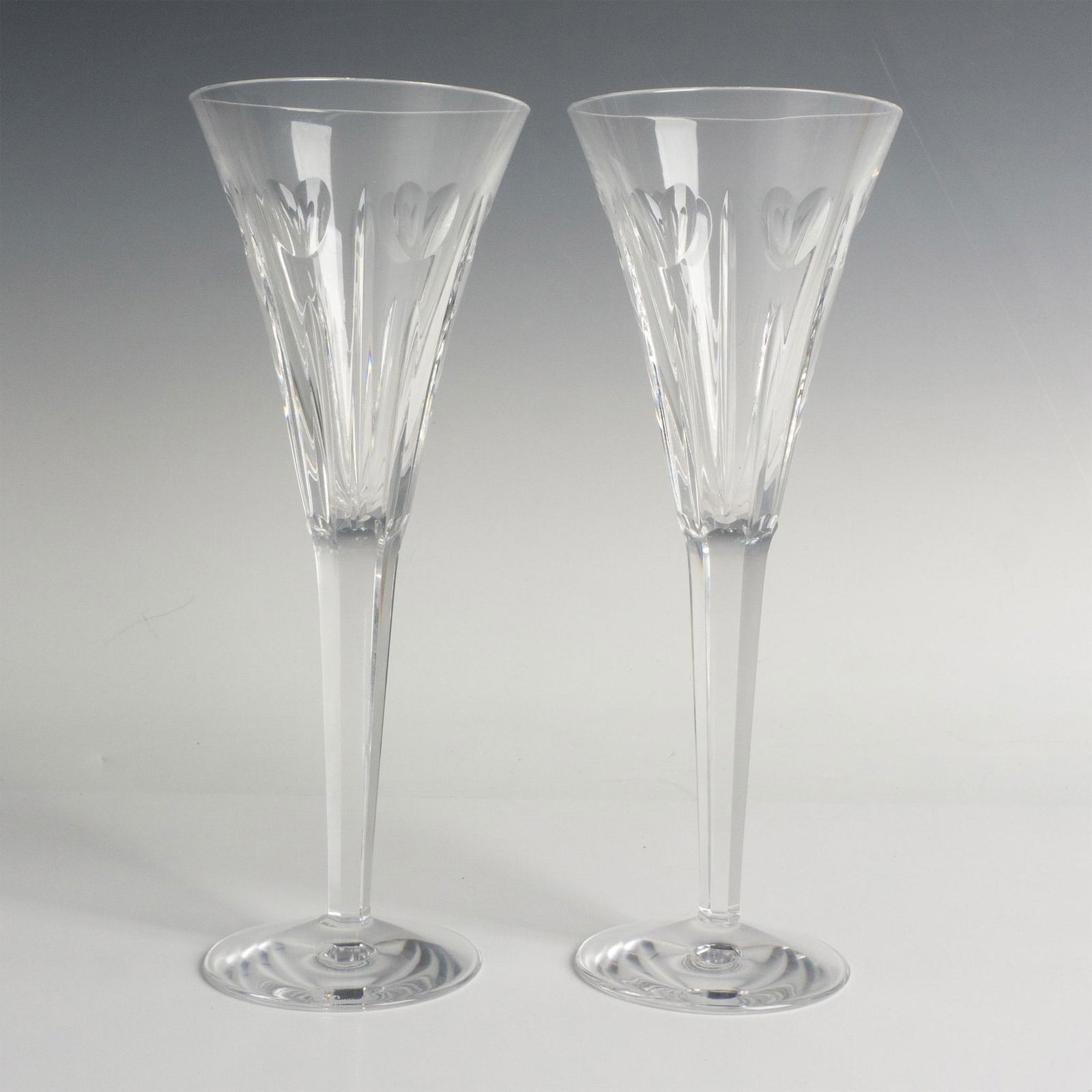 Pair of Waterford Crystal Flutes, Millenium Love Toast (1 of 5)