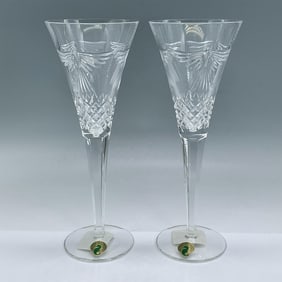 2pc Waterford Champagne Glasses, Millennium Peace