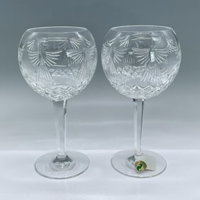 2pc Waterford Crystal Goblet Glasses, Peace
