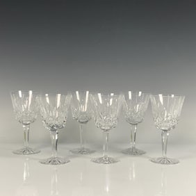 6pc Waterford Crystal Lismore Claret Wine Glasses