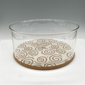 2pc Vintage Boda Nova Glass Bowl with Cork Coaster