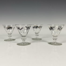 4pc Stagecoach Art Martini Glasses