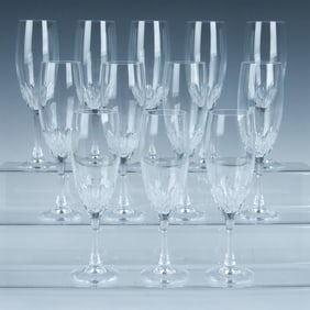 12pc Cristal D'Arques-Durand Juan Fluted Champagne Glasses