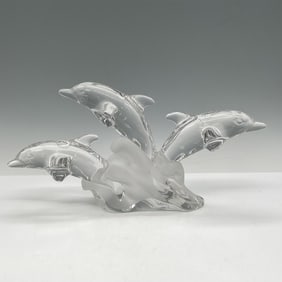 Lenox Crystal Mounted Trio Dolphin Sculpture