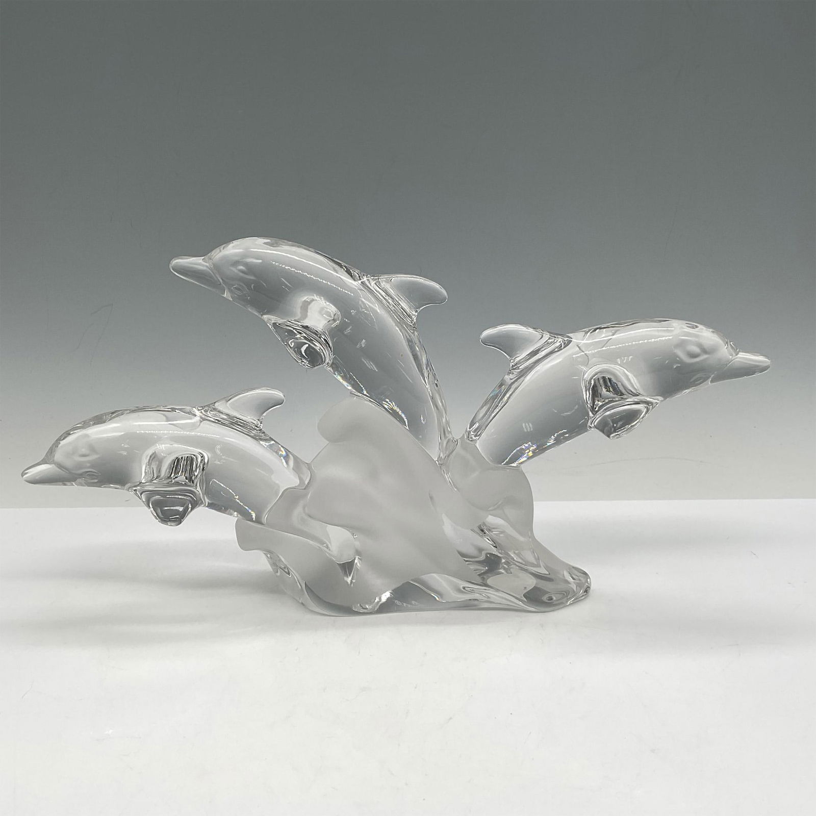 Lenox Crystal Mounted Trio Dolphin Sculpture (1 of 3)